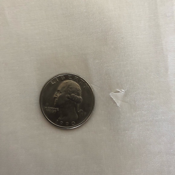 White Cotton Shower Curtain w/Embroidered Border & Custom Monogram “D” In Brown - Picture 12 of 13